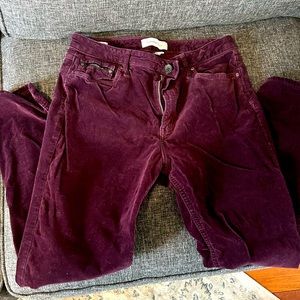 Mid rise velvet jeans